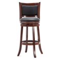 thumbnail image 3 of Cherry 29-inch Solid Wood Bar Stool with Faux Leather Swivel Seat, 3 of 4