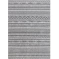 thumbnail image 2 of Well Woven Weston Charcoal Grey Tribal Diamonda Striped Pattern Area Rug, 2 of 6