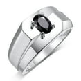 thumbnail image 6 of RYLOS Men's Rings Sterling Silver Ring Classic Solitaire 7X5MM Oval Shape Gemstone Designer Band Onyx October Birthstone Rings For Men Size 13, 6 of 7