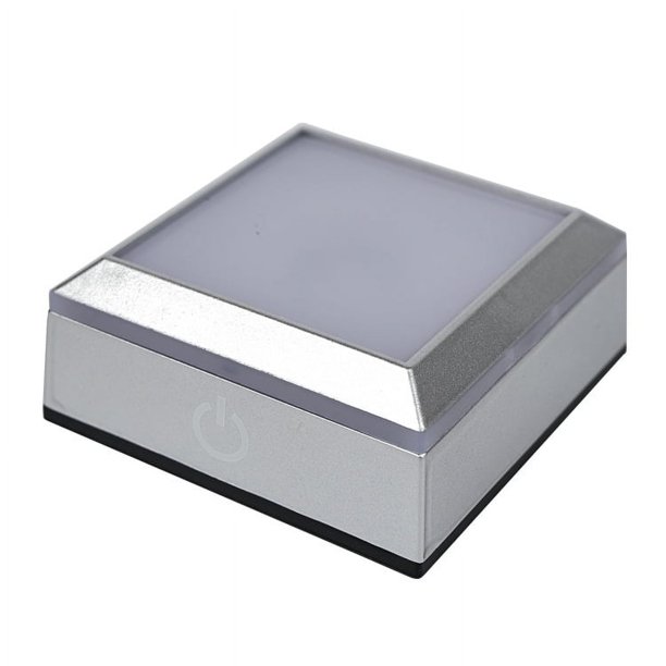 Lámpara de cristal 3D 558 cuadrada 80 con soporte de lámpara de doble cuadrado con seis destellos y tacto de inducción colorido blanco