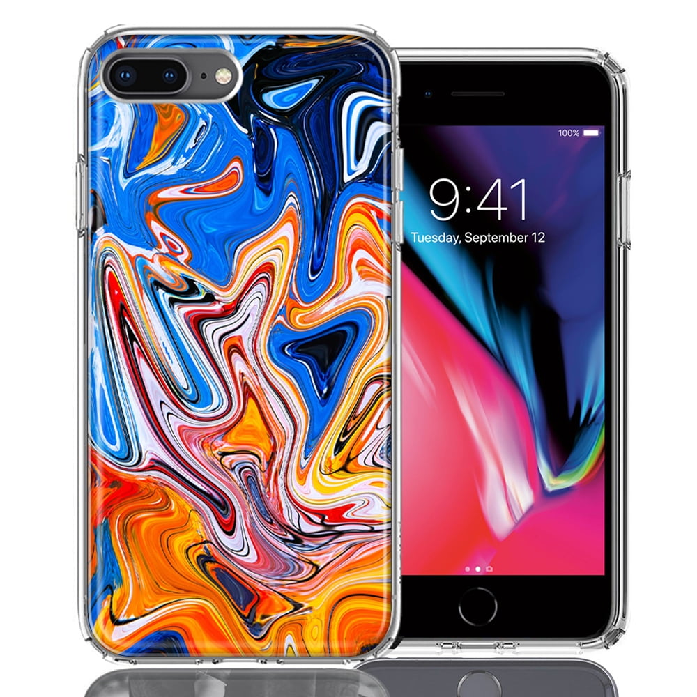 MUNDAZE For Apple iPhone 11 Pro Blue Paint Swirl Design Double
