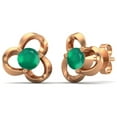 thumbnail image 2 of 4mm Rond Vert Onyx 925 Argent Rose Vermeil Femmes Mariage Boucles d'Oreilles, 2 of 3