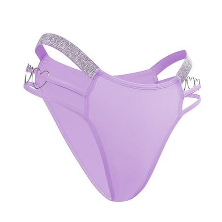 Bigersell Womans Underwear Clearance Womens Lace Underwear Bikini Panty Style P-1102 Polyester Cheeky Panties High Waisted Thongs Ladies Briefs High Waist Women s Panties Purple 4Xl