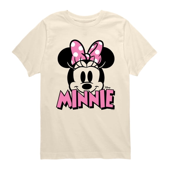 Disney - Minnie Name Bow - Youth Boys Short Sleeve Graphic T-Shirt