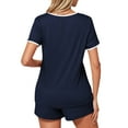 thumbnail image 5 of UVN Pajamas Sets for Women 2 Piece Lounge Set Short Sleeve Tops and Shorts Soft Pj Set Sleepwear Loungewear, 5 of 9