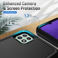 thumbnail image 4 of Compatible with Samsung Galaxy A22 5G Phone Case Tempered Glass Screen Protector Hybrid Rugged Shockproof Hard Protective Drop Proof Full Body Heavy Duty Mobile Cell Cover for A 22 22A A22s G5 Black, 4 of 8