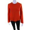 Pre-owned|Escada Women's Crew Neck Long Sleeve Tight Knit Buttons Sweater Orange Size M