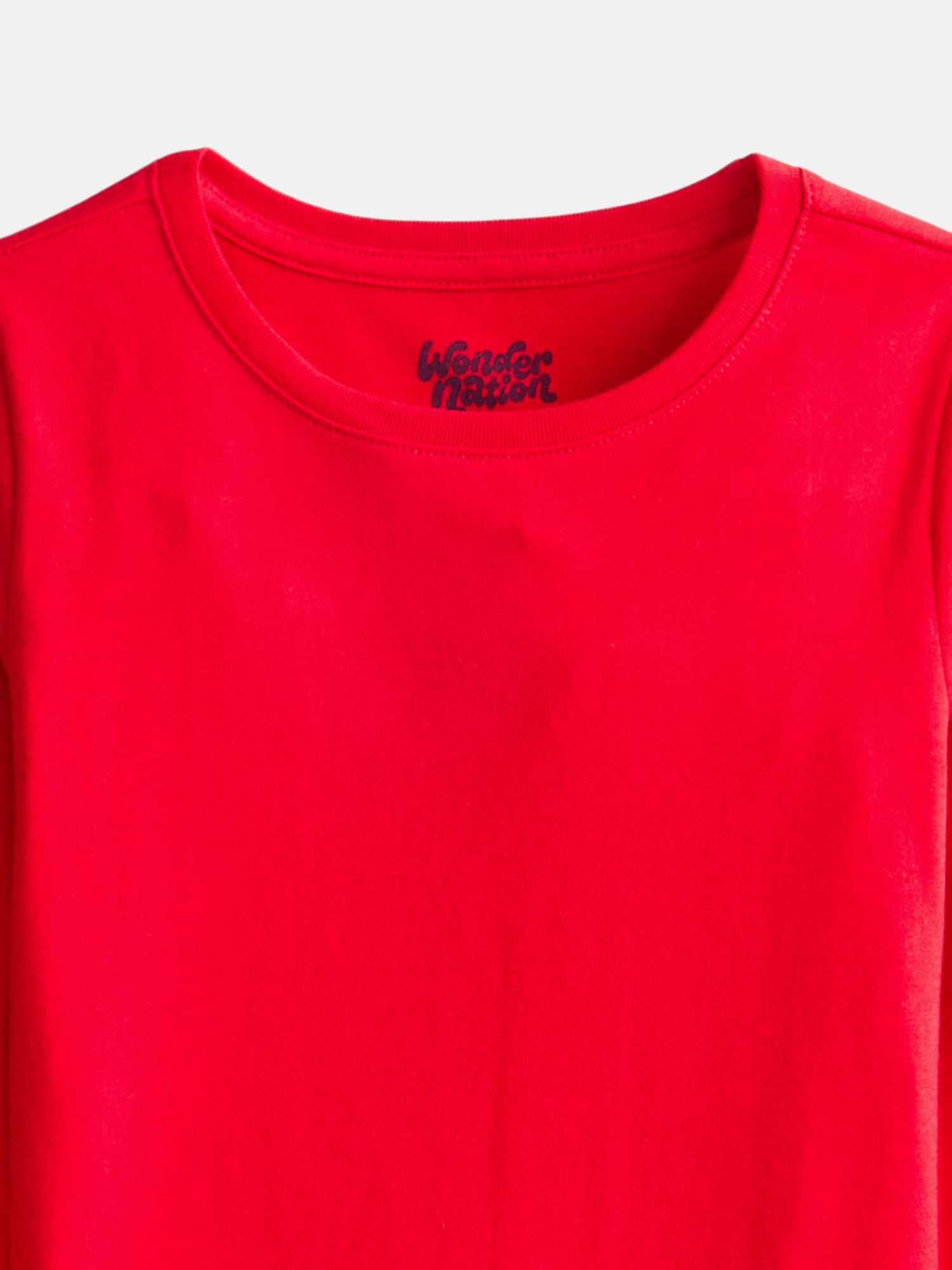 Wonder Nation Girls Kid Tough Tee with Long Sleeves, Sizes 4-18 & Plus