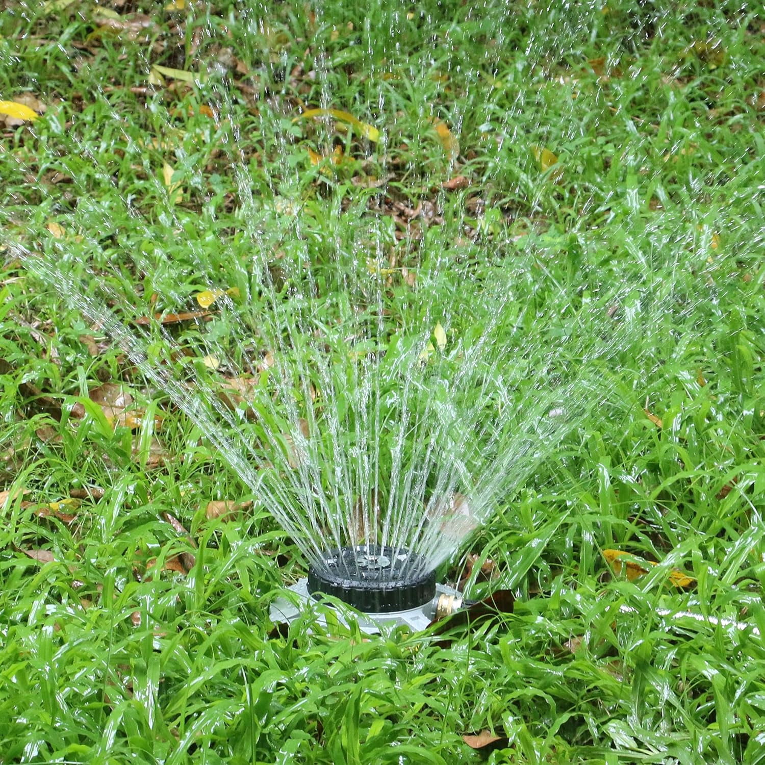 9-Pattern Turret Lawn Sprinkler with Heavy-Duty Metal Base, Adjustable Lawn Sprinkler for Yards, Gardens, Small to Medium Areas, Coverage Up to 1,022 Sq.Ft