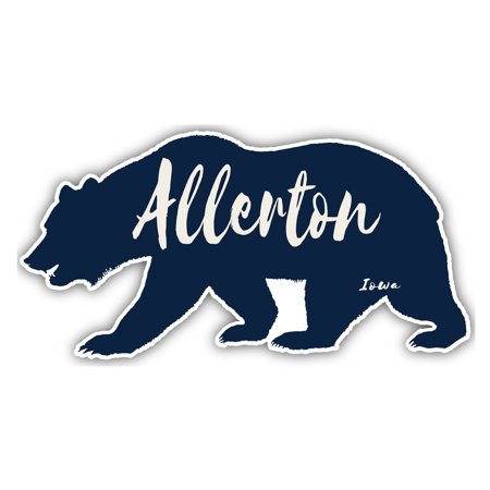 Allerton Iowa Souvenir 4-Inch Vinyl Decal Sticker Bear Design