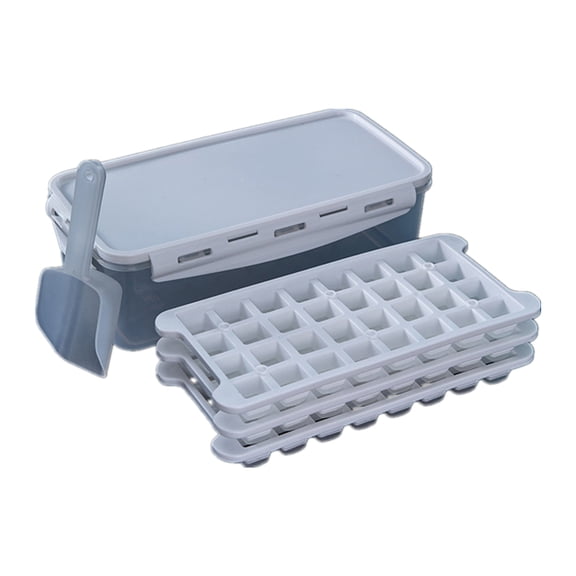 Large Ice Cubes Trays with Lid | 1-Pack Silicone Ice Molds for Whiskey & Cocktails | Easy Release Freezer Box for Refrigerator