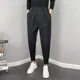 thumbnail image 2 of Pantalones de verano rectos trenzados para hombre, pantalones de traje ajustados negros para hombre, pantalones casuales finos, nuevos en pantalones de sastrería, moda elegante de lujo, 2 of 5