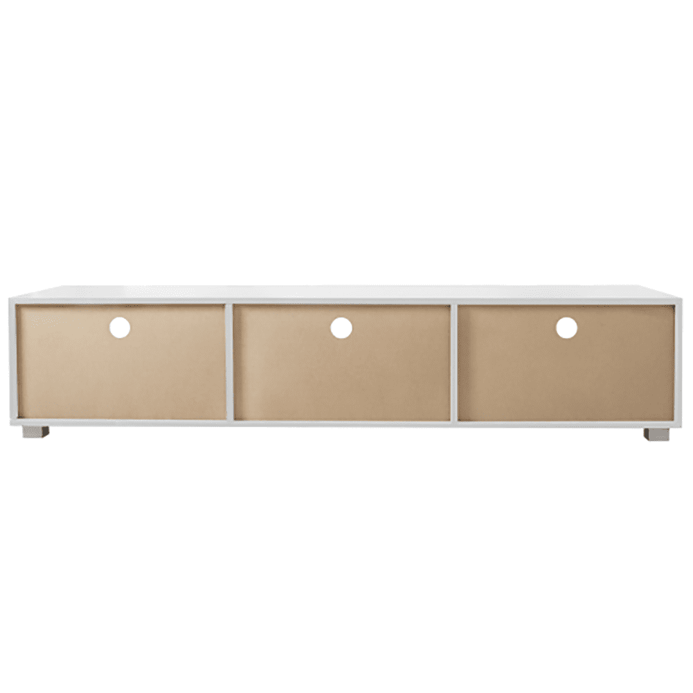 Kepooman TV Cabinet, Media Console with Two Doors, Large Storage Space, Easy to Install, White Kepooman TV Cabinet, Media Console with Two Doors, Large Storage Space, Easy to Install, White