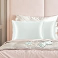 thumbnail image 1 of PiccoCasa Set of 2 Standard Satin Pillowcase Durable&Soft Enveloped Light Gray, 1 of 7
