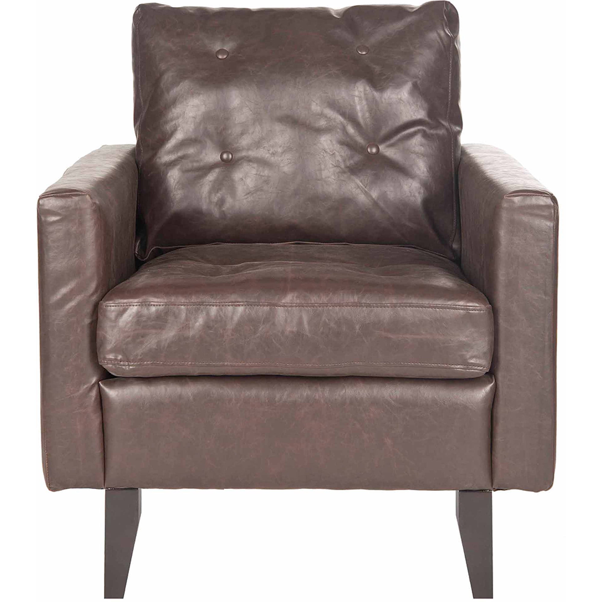 SAFAVIEH Caleb Mid Century Modern Upholstered Club Chair, Antique Brown