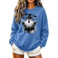 thumbnail image 3 of Frostluinai Womens Crewneck Sweatshirts Spooky Ghosts Pumpkin Graphic Pullover Halloween Party Long Sleeve Fleece Sweat Shirt XS-XXXL, 3 of 6