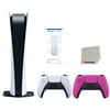 Sony Playstation 5 Digital Edition Console (Japan Import) with Extra Pink Controller and Media Remote Bundle with Cleaning Cloth