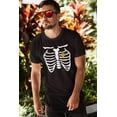 thumbnail image 3 of Old Glory Mens Pizza Heart Skeleton Costume Short Sleeve T Shirt, 3 of 5