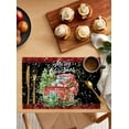 thumbnail image 2 of Merry Christmas Red Truck Placemats Set of 2 Vintage Green Plaid Gift Snowflake Black Heat Insulation Washable Place Mats, Rustic Non-Slip Table Mats for Dining Table Party Kitchen Decor,13x19 Inch, 2 of 4