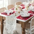 thumbnail image 5 of Deeceymbur White Lace Bow Table Runner Long Tablecloth for Coffee Table TV Cabinet Home Decor, 5 of 8