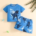 thumbnail image 2 of BOBOGOJP Boys Short Sleeve Pajamas Kids Summer Pjs Children Pajamas Blue for Size 6-9 Months, 2 of 9