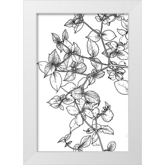 Murdock, Ramona 13x18 White Modern Wood Framed Museum Art Print Titled - Leafy BW