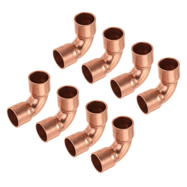Conexión de soldadura en codo de cobre de 90 grados Uxcell 5/16 Pulgadas ID para equipos de refrigeración HVAC, paquete de 8