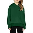 thumbnail image 2 of Dakiuu 5-14Y Girls Oversized Hoodies Fashion Long Sleeve Drop Shoulder Pullover Sweatshirts Kids Casual Outfits Spring Fall Winter Clothes Green 13-14 Years (160), 2 of 6