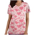 thumbnail image 2 of TIMIFIS Hauts de Blouse pour Femmes, Manches Courtes, Col en V, Imprimé, avec Poches, 2 of 5