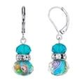 thumbnail image 2 of 1928 Jewelry Aqua Blue Pink Rose Beaded Crystal Accent Drop Earrings, 2 of 3