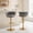 Light Grey, variant on Howcool Velvet Swivel Bar Stools Set of 2 with Back and Arms, Adjustable Counter Height Kitchen Island Chairs with Gold Metal Legs & Base for Home Bar Dining Room