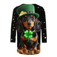 thumbnail image 5 of Goodeals Womens St Pattys Day T Shirt Green Funny Leprechaun Hat Shirts 3/4 Length Sleeve Tops Lucky Irish Shamrock Graphic Tees Top Round Neck Blouse(Green,S), 5 of 5