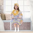 thumbnail image 7 of FORMRS Wearable Blanket Hoodie with Sleeves for Kids Cozy Flannel Sweatshirt, Purple Clouds, 7 of 7