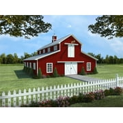 House Plan Gallery - HPG-0741- 741 sq ft - 1 Bedroom - 1 Bath Small Barn / House Plan - Two Story Printed Blueprints - Simple to Build (5 Printed Sets)