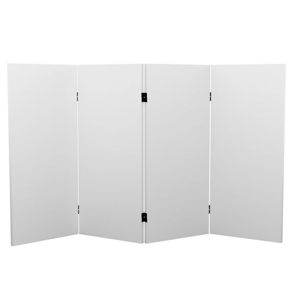 Red Lantern 3 ft. Short Do It Yourself Canvas Folding Screen 4 Panel