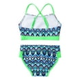 thumbnail image 2 of inlzdz Girls Tropical Print Bikini Set  Two Piece Swimsuits Summer Water Sport Swimwear Bathing Suits Triangle Green 14, 2 of 7