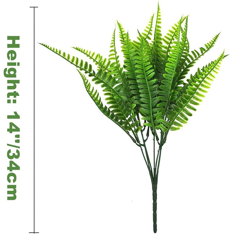 Morttic Artificial Plants, Fake Boston Fern Greenery Outdoor UV Resistant  No Fade Faux Plastic Plants Decoration for Home Front Porch Garden  Farmhouse (Green-8 Ferns) 