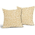 thumbnail image 2 of Vintage Flower Pillow Covers 18x18 Inch Set of 2 Orange Yellow and Cream Floral Outdoor Throw Pillow Covers Orange Small Floral Print Rustic Farmhouse Pillowcases Cotton Linen Cushion Covers for Couch, 2 of 6