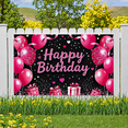 thumbnail image 4 of Pink Balloons Heart Shaped Party Backdrop Banner Happy Birthday Celebration Decorations Party Supplies Photography Props Birthday Party Decors, 4 of 7