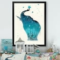 thumbnail image 1 of Designart Elephant Silhouette On Christmas Card Traditional Framed Wall Art, 1 of 4