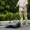 thumbnail image 2 of 25.6" Walk-Behind Hand Push Floor Sweeper - Manual Non-Electric with 5-Gallon Waste Container Adjustable Foldable Handle for Walkway Yard Garage Patio, 2 of 10
