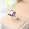 thumbnail image 5 of Rainbow Princess Cut AAA CZ Band for Female 925 Silver Engagament Ring Size 6-10, 5 of 5