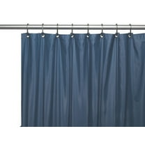 Shower Curtain Liner: Metal Grommets, Magnets, Standard Size 70" x 72" (Navy Blue)