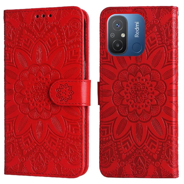 Funda tipo cartera GANGXUN para Xiaomi Redmi 11A 4G , diseño girasol, cuero PU, soporte, cierre magnético, tarjetero