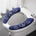 thumbnail image 5 of Soft Cartoon Household Washable Washroom Reuseable Closestool Pad Toilet Sticky Toilet Seat Cover Toilet Seat Cushion BLUE LARGE, 5 of 8