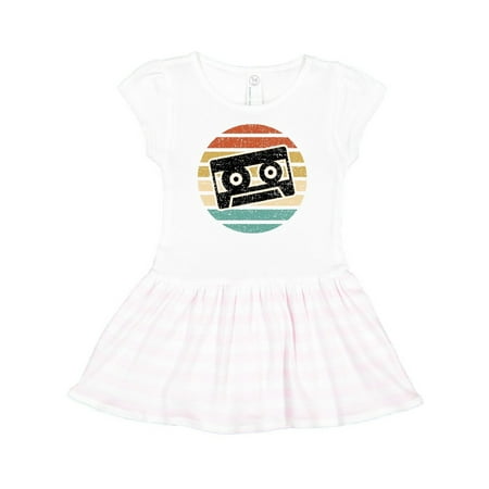 

Inktastic Vintage Cassette Tape Silhouette Gift Toddler Girl Dress