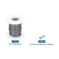 thumbnail image 3 of 98Ft(30M) Wire Rope 304 Stainless Steel Cable 3/64"(1mm) Vinyl Coated with 6Pcs Aluminum Sleeves Transparent, 3 of 7