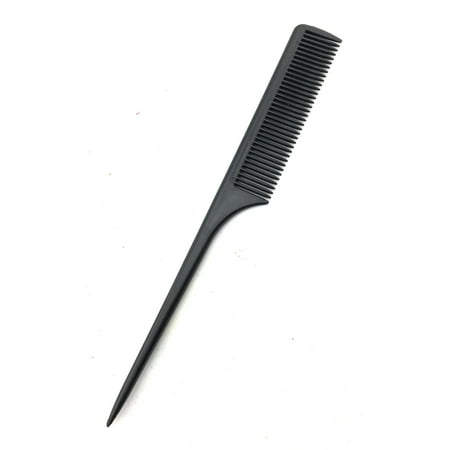 Styling Comb | Professional 9” Black Carbon Fiber Anti Static Chemical And Heat Resistant Tail Comb For All Hair Types | Fine and Wide Tooth Teasing Comb | For Men and Women