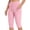 Pink, variant on Tqcoqu Women's Knee Length Leggings Yoga Capris High Waisted Tummy Control Yoga Pants Athletic Biker Shorts with Pockets,Pink,Women's S-XXL