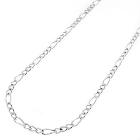 Solid Sterling Silver Figaro Chain Sterling Silver Italian 2.5mm Figaro Link ITProLux Solid 925 Necklace Chain 16